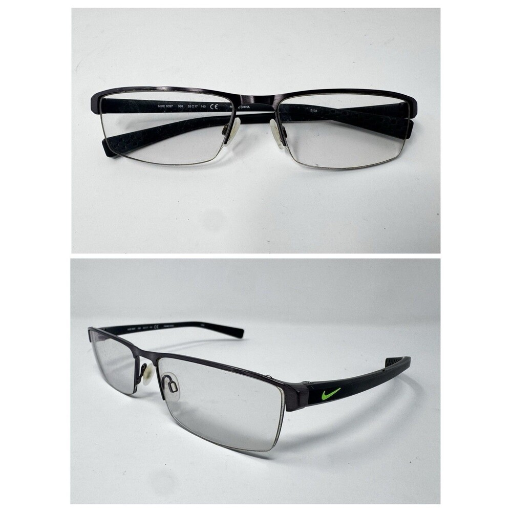 Nike 8097 068 Gunmetal Black Eyeglass Frames 55-17-140 Authentic